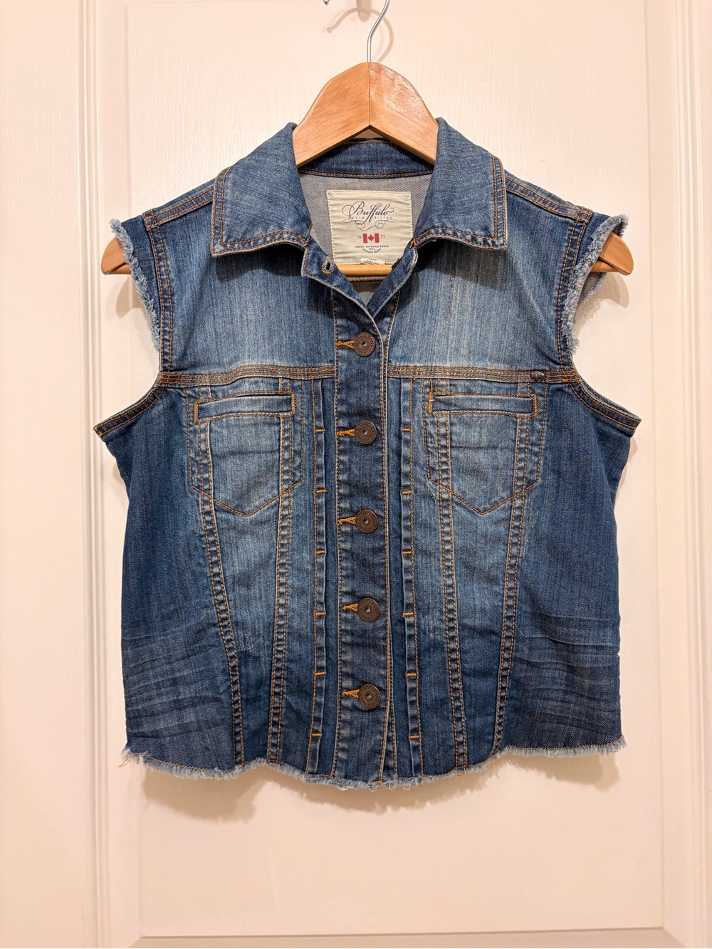 Buffalo Denim Sleeveless Button-Up Vest
